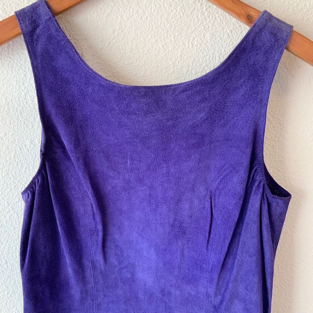 VINTAGE! Wilsons Royal Purple Suede Leather Dress Size Small